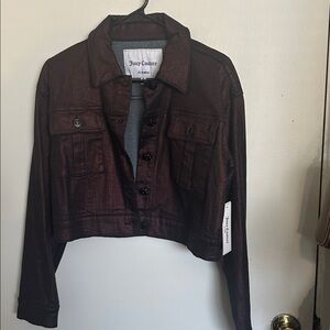 Juicy Couture metallic bronze Cropped denim style Jacket